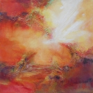 Paysage en style impressionniste abstrait de la peintre Jeanne BLANC